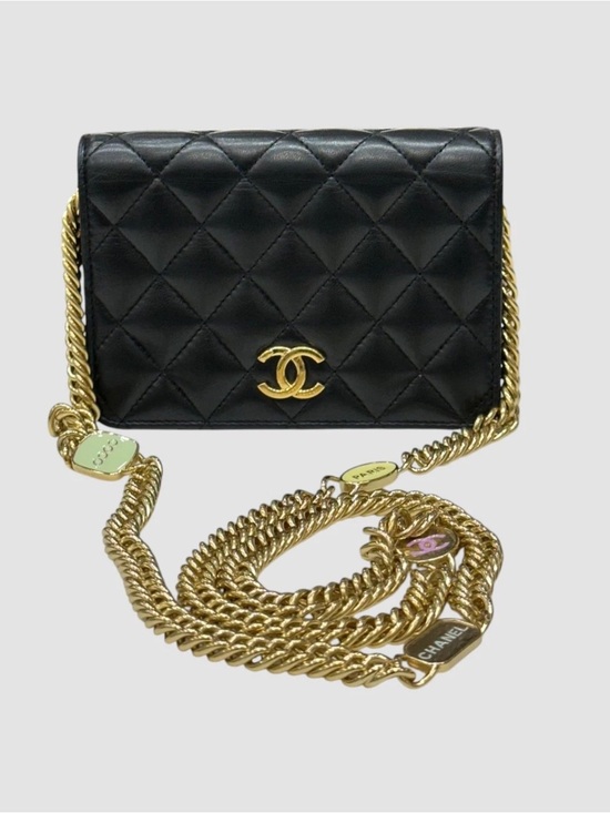 CHANEL Handbags - 🎉SOLD🎉 CHANEL Black Lambskin WOC Wallet On Chain Gold Hardware GHW Cruise 2023